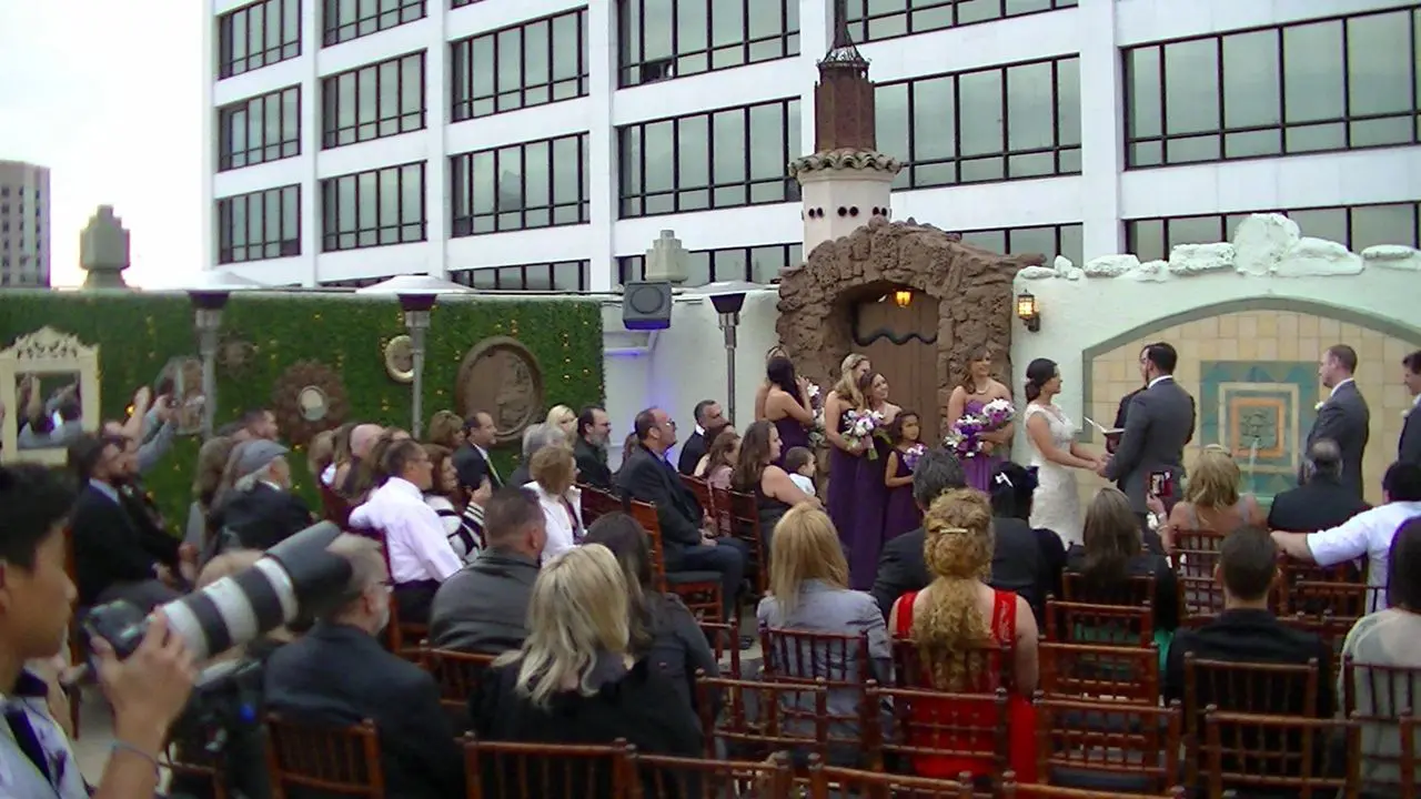 Mr Dj Services - Weddings Best Wedding Dj outdoor wedding ceremony guests, wedding party, an officiant, bride and groom and Mr Dj Services
