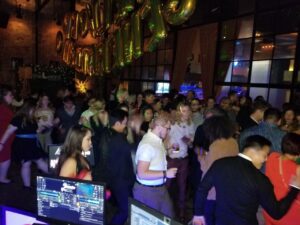 karaoke dj wrap party of 2019 Showtime Hit TV series "The L Word" as they both danced and sung karaoke with Mr Dj Services package called the Party Dj karaoke Party .