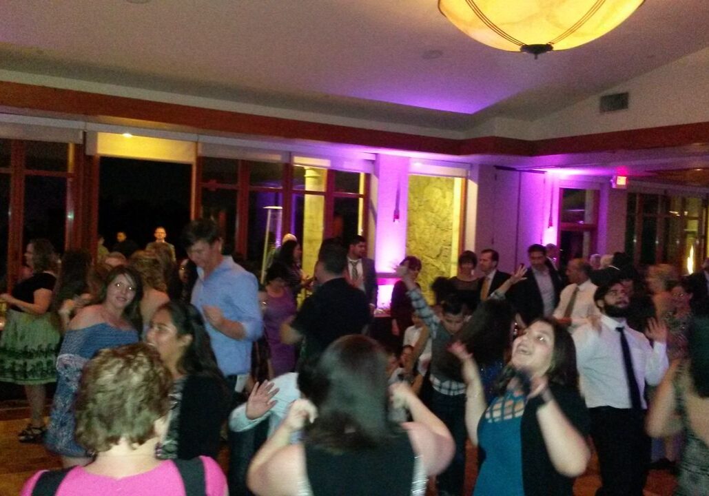 Armenian -American wedding reception, Mr Dj Services, our wedding dj, and 150 guests dancing to Sauvemente with Violet up-lighting